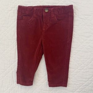 Edgehill Collection Red Baby Boy Corduroy Pant Size 9 Months